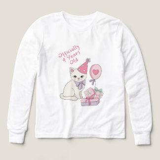 T-shirt officiel pour les 4 ans de jolies filles a