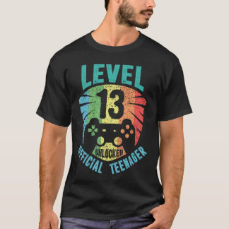 T-shirt Officieleenager 13e anniversaire Niveau 13 Débloqu