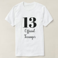 Officielle Adolescent 13e Anniversaire Noir Blanc 