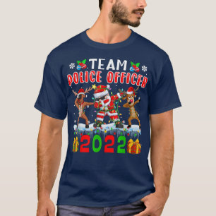 T-shirt Officier de police 2022 Lumières de Noël Dabbing R