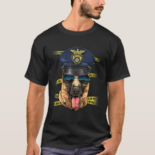 T-shirt Officier de police Berger allemand PD Policier Scè