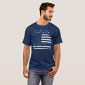 T-shirt Officier de police de Chicago drapeau américain mi (Devant entier)
