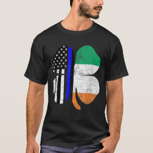 T-shirt Officier de police du drapeau irlandais américain