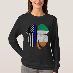 T-shirt Officier de police du drapeau irlandais américain