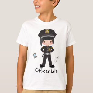 T-shirt Officier de police féminin personnalisé Applicatio