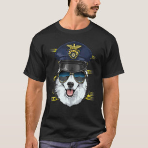 T-shirt Officier de police Husky sibérien Policier Scène d