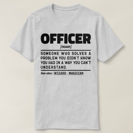 T-shirt Officier Noun Définition Cool de l'application de  (Design devant)