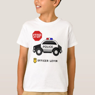 T-shirt Officier Police Voiture Personnalisé Nom de l'anni
