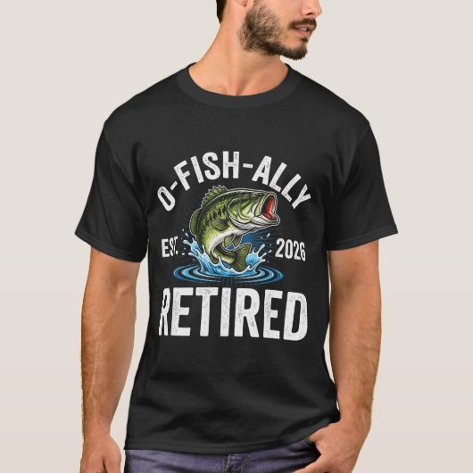 T-shirt Ofishally Retired 2026 Funny Fishing Retirement Fi (Devant)