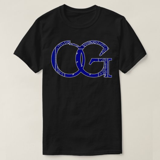 T-shirt OG Blue bandana print Mens Original Gangster Long  (Design devant)