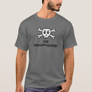 T-shirt OG Saxophoniste Crâne Et Mot Croisé