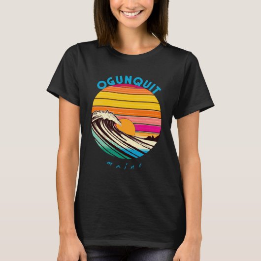 T-shirt Ogunquit Retro 1980s Style Maine (Devant)