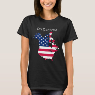 T-shirt Oh Canada Drôle Trump Carte des États-Unis 2