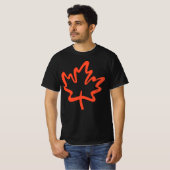 T-shirt Oh Canada ! Jour Canadien Maple Leaf Big Red Black (Devant entier)