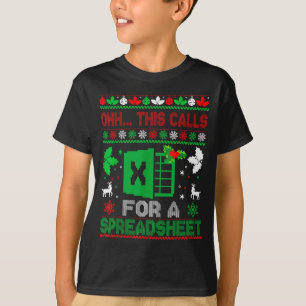 T-shirt Oh ceci appelle un pull de Noël de feuille de calc