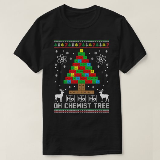 T-shirt Oh Chemist Tree Joyeux Chemistère de Noël Chemist (Design devant)