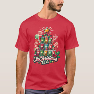 T-shirt Oh Christmas Tea - Drôle Boba Bubble Tea Holiday