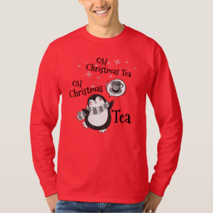 T-shirt Oh Christmas Tea Penguin Lover - Boisson de thé
