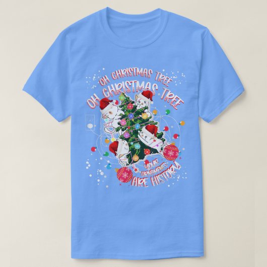 T-shirt Oh Christmas Tree Your Ornaments Are History Cats (Design devant)