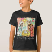T-shirt Oh Come Let Us Adore Him Nativity Scene Christian (Devant)