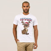 T-shirt Oh Dear Grumpy Reindeer Christmas Lights Funny (Devant entier)