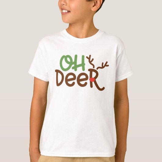 T-shirt Oh Deer Boys’ Christmas Shirt - Fun Holiday Tee (Devant)