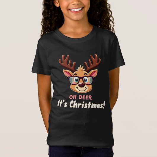 T-Shirt Oh Deer, c'est Noël : Une fête de Noël (Devant)