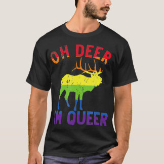 T-shirt Oh Deer Im Queer Rainbow Gay pride LGBT Lesbienne