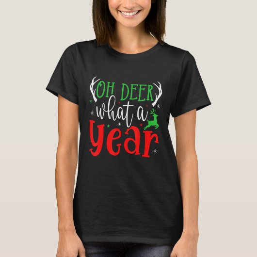 T-shirt Oh Deer Quel An Noël Pajama Reindeer Amour (Devant)