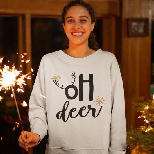 T-shirt Oh Deer Reindeer Antlers drôle Noël