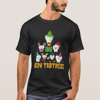 T-shirt Oh Dentistree Funky Christmas Tree Teeth Doctor De