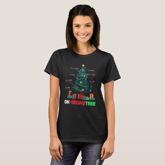 T-shirt Oh Geometree Christmas Tree Presents Arithmetic (Devant entier)