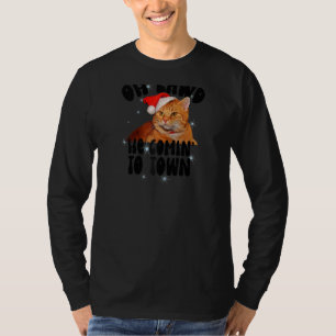 T-shirt Oh Lawd'He Comin' Chonk Christmas Chat Meme Drôle