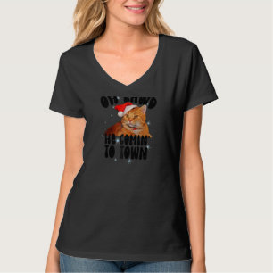 T-shirt Oh Lawd'He Comin' Chonk Christmas Chat Meme Drôle