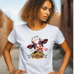 T-shirt Oh mon chéri, je suis Heifer - Pucker Up Lips Cow