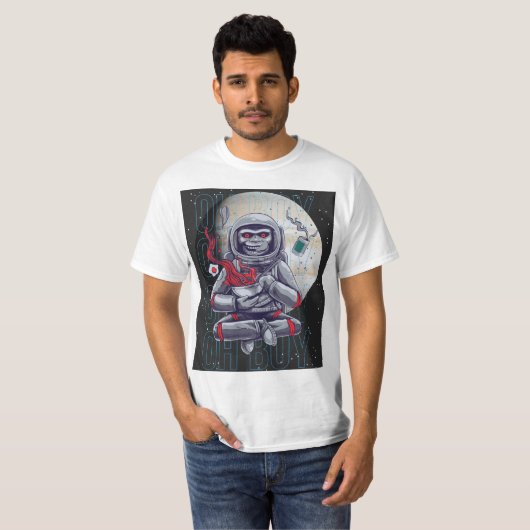 T-shirt oh mon garçon singe dans l'espace (Devant entier)