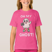 T-shirt Oh My Ghost! Cute Punning Ghost on Skates (Devant)