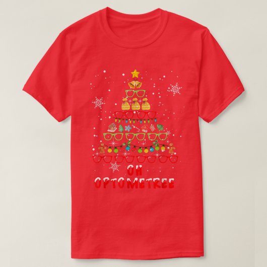 T-shirt Oh Optometree Christmas Tree Joyeux Noël Opticien (Design devant)