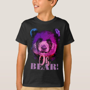 T-shirt "OH OURS" Drôle Cool Purple Panda Kids