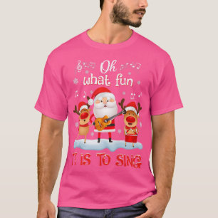 T-shirt Oh Quel Amusant C'Est De Chanter Music Reindeer Pè
