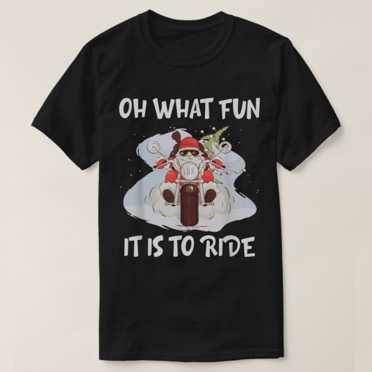 T-shirt Oh Quel Amusement C'Est De Circuler Moto Père Noël (Design devant)