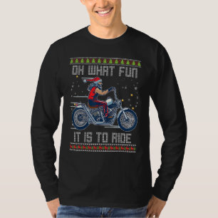 T-shirt Oh Quel Amusement C'Est De Circuler Père Noël Moto
