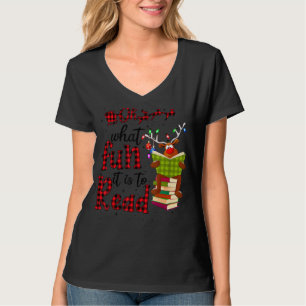 T-shirt Oh Quel Amusement C'Est De Lire Noël Mignonne Rein