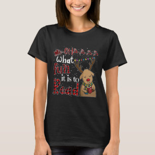 T-shirt Oh Quel Amusement C'Est De Lire Noël Mignonne Rein