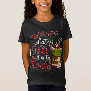 T-Shirt Oh Quel Amusement C'Est De Lire Noël Mignonne Rein