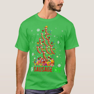 T-shirt Oh Saucisse Arbre Funny Xmas Arbre Lumière Père No