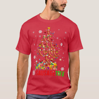 T-shirt Oh Saucisse Arbre Funny Xmas Arbre Lumière Père No