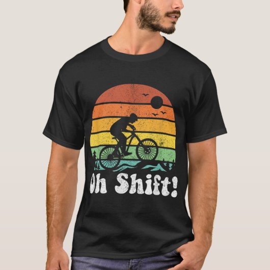 T-shirt Oh Shift Funny VTT Rider Vélo Retro Cy (Devant)