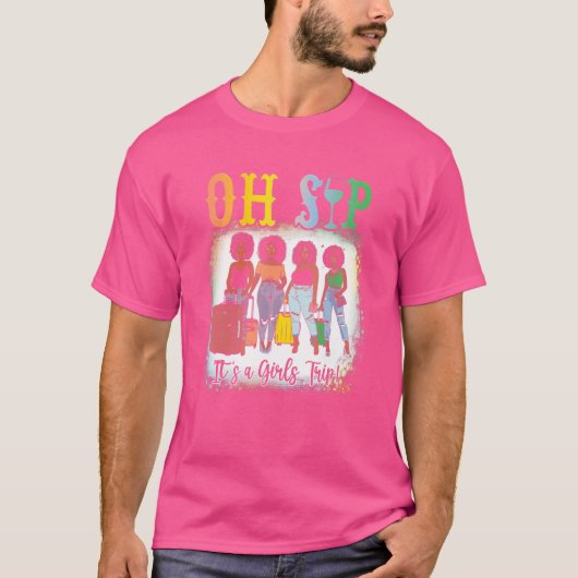 T-shirt Oh Sip C'Est Une Fille Voyages Fun Vin Party Black (Devant)