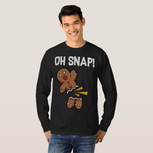 T-shirt Oh, Snap ! Drôle Gingerbread Homme Cookie Noël (Devant entier)